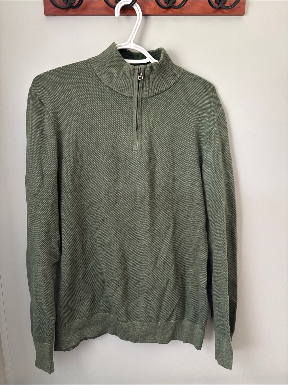 Bonobos Olive Green Half-Zip Mock Neck Sweater
